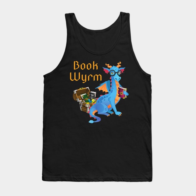 Book Worm Reading Dragon Tank Top by tabbythesing960